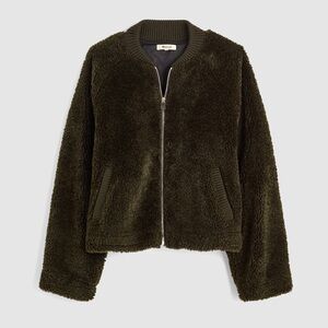 Madewell olive sherpa jacket size xs like new